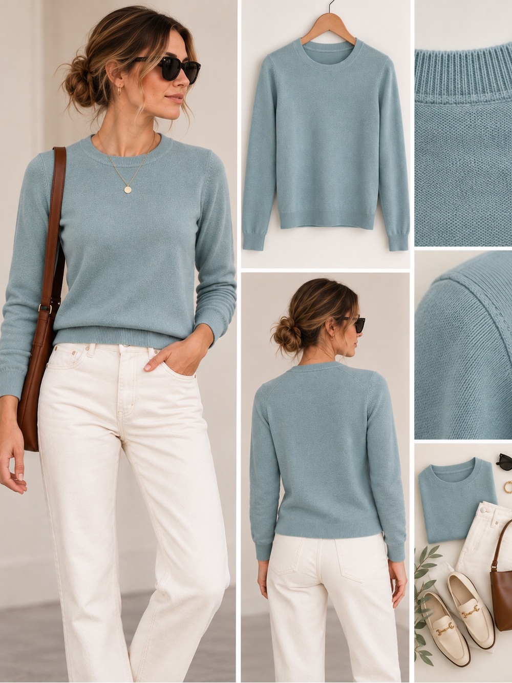Banana Republic Dusty Blue Crewneck Sweater